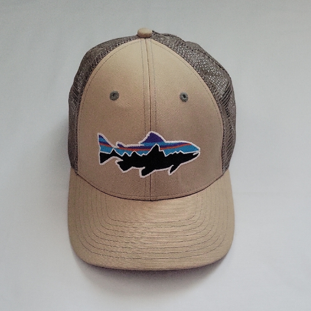 Patagonia Beige Trucker Hat with Logo Patch